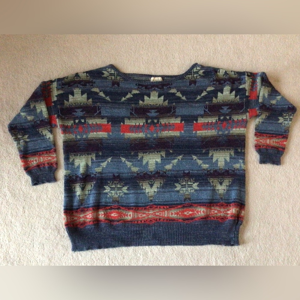 Iconic Ralph Lauren Denim & Supply Southwestern Cotton Sweater. Womens XL